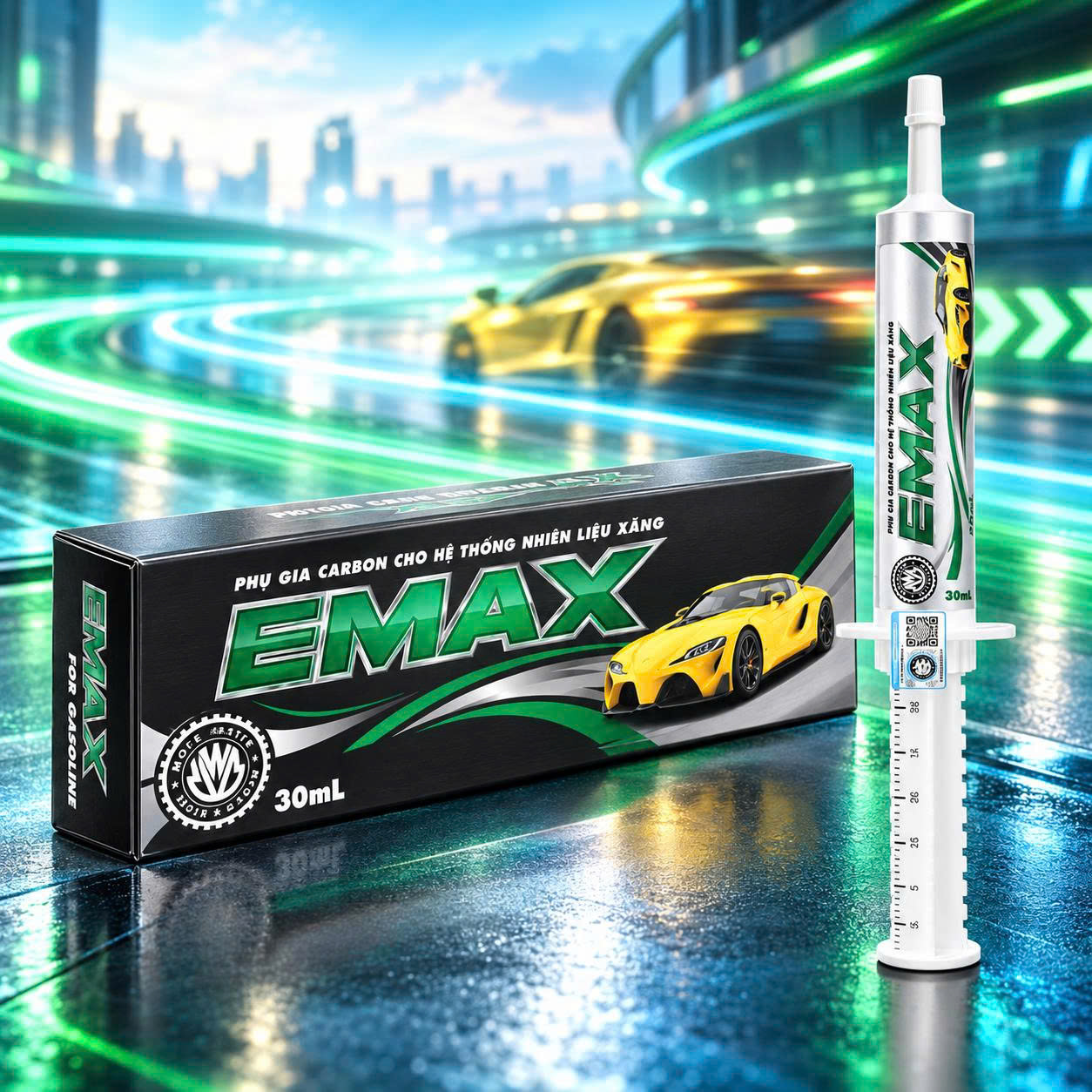 EMAX FOR GASOLINE – Phụ gia khử carbon cho hệ thống nhiên liệu